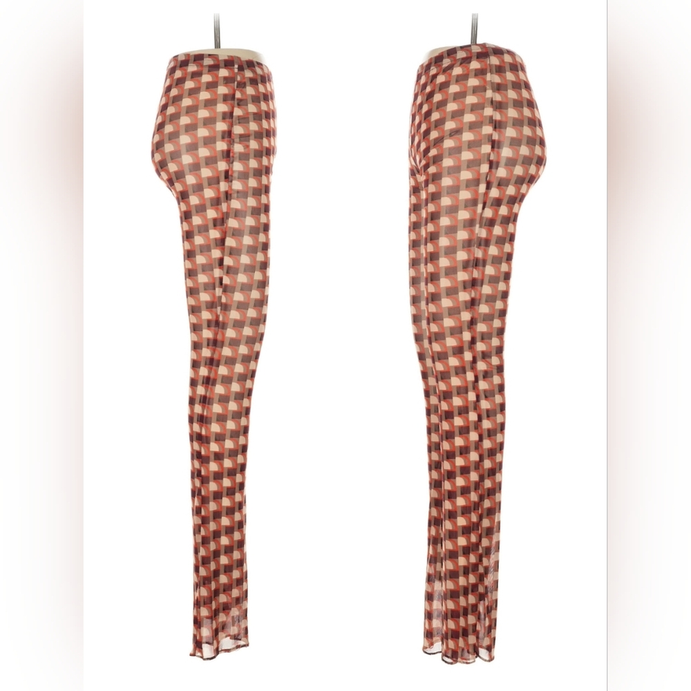 Zara Brown and Cream Checkered Women's Jumpsuit - Picture 3 of 10